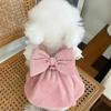 Pet Clothing Autumn/Winter New Corduroy Pumpkin Skirt Pulling Buckle Teddy Cat Warm Lace Skirt Puppy Dresses for Small Dogs