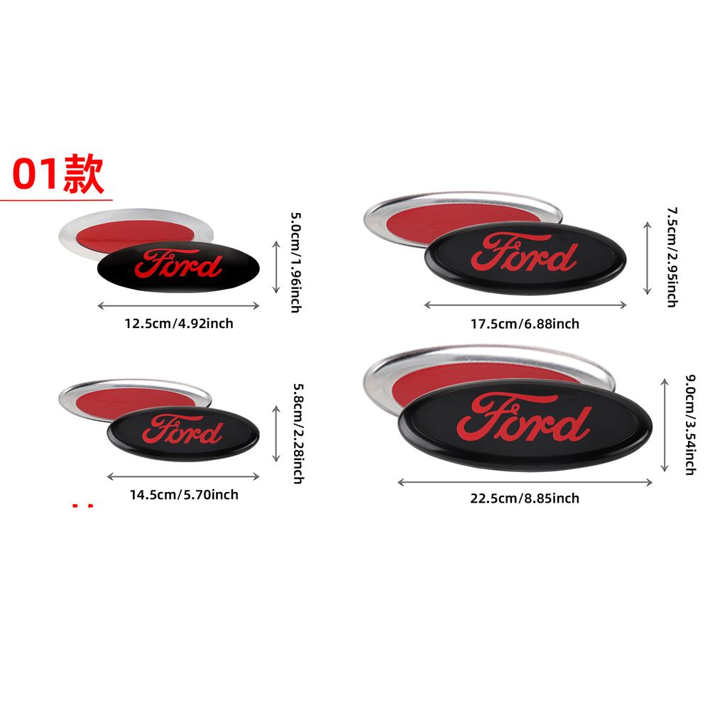 WTBV9 3D Plating Car Front Hood Emblem Bonnet Badges Trunk Decoration For Ford Fiesta Mondeo Fusion Explorer Escape Shelby Edge Taurus