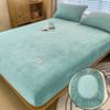 Winter Warm Plush Fitted Sheet Elastic Mattress Cover Fluffy Velvet Fleece Bed Linen Couple Thermal Double Bed King Size