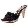 Fashion Women Sandals Rhinestone Ladies Shoes Sexy High Heels Shoes Womens Sandalias Gold Silver Female Slippers Heeled Sandals