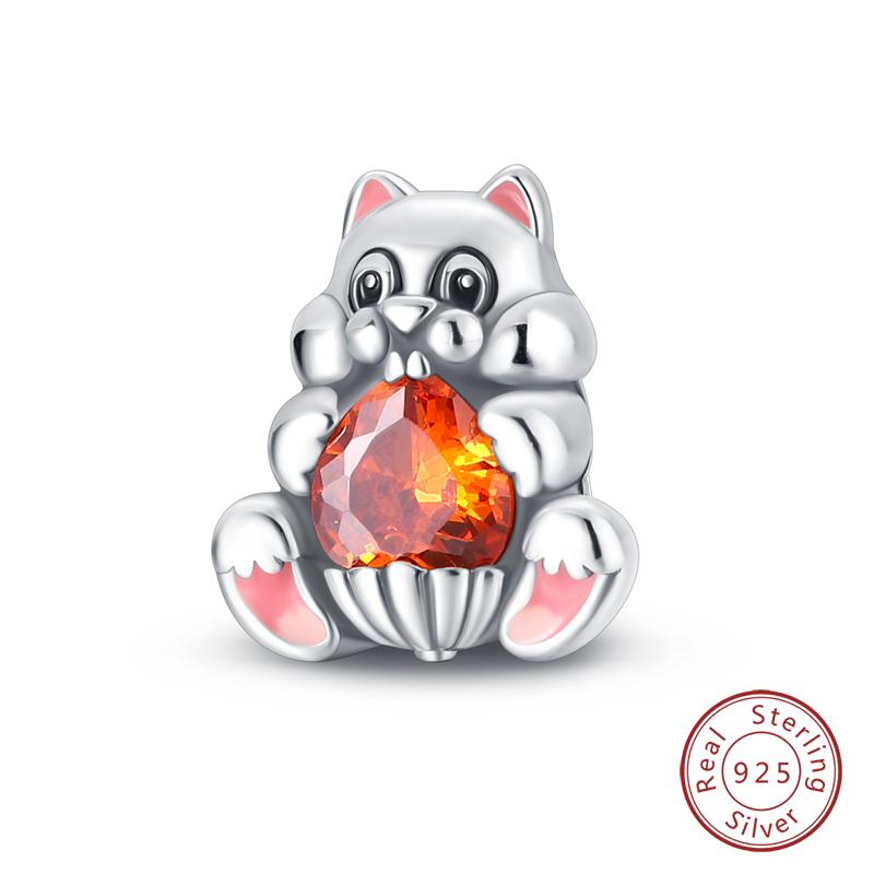 100% 925 Silver Autumn Harvest Series Brown Music Squirrel Scarecrow Pumpkin Maple Leaves Charms Beads DIY Jewelry Gift