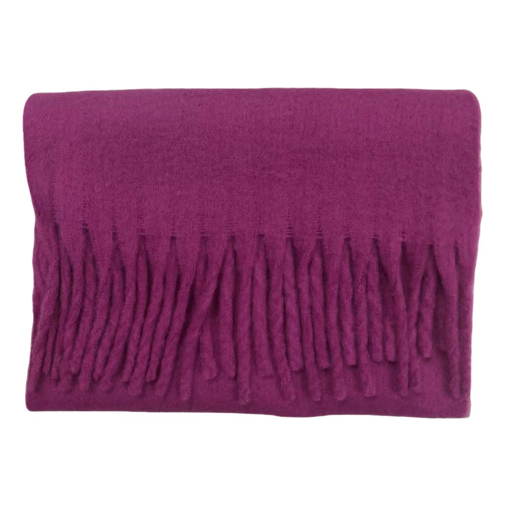 Solid Color Mohair Loop Yarn Scarf Women's Autumn and Winter New High-end Versatile Warm Scarf Shawl Dual-purpose