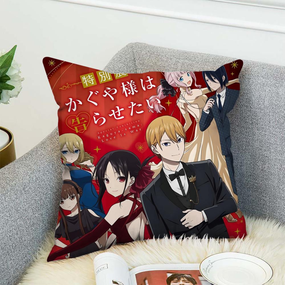 Kaguya Sama Love Is War Наволочка Для Автомобиля Дивана Декоративная Домашняя Двусторонняя Печать Плюшевая Квадратная Подушка Декоративная Подушка Чехол