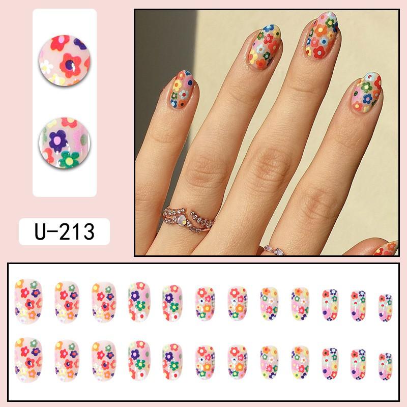 Pre-made Press-On Nails With Gradient Line Design Minimalist INS Style False Nail Tips Women