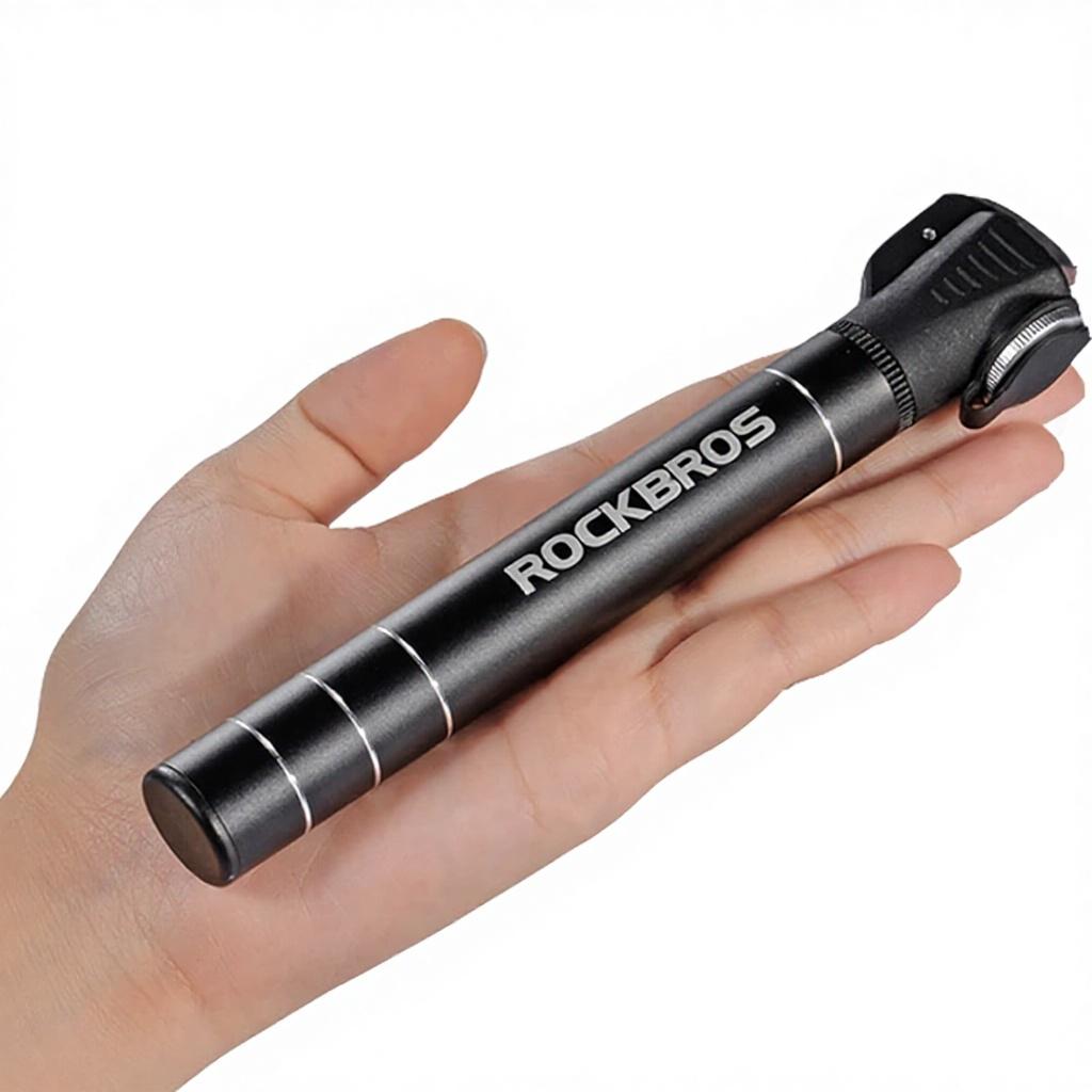 ROCKBROS Мини-портативный ручной велосипедный насос 100 PSI Алюминиевый сплав для клапанов Presta/Schrader Горный велосипед MTB
