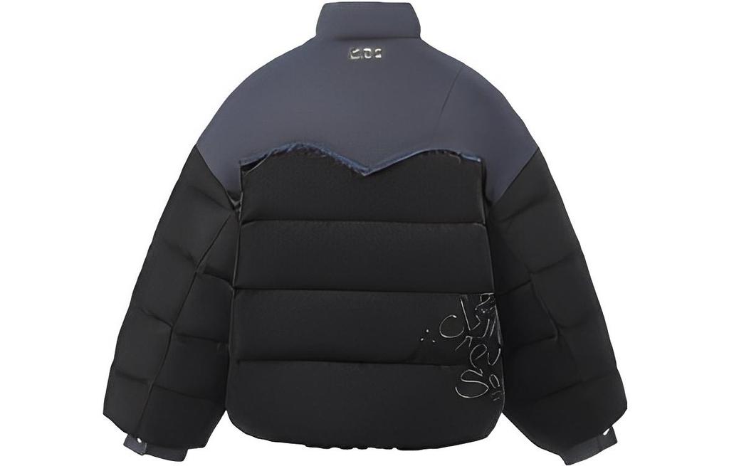 Li Ning Down Jackets Women's Black Stand Collar Moderate Puffer Jacket AYMR228-2