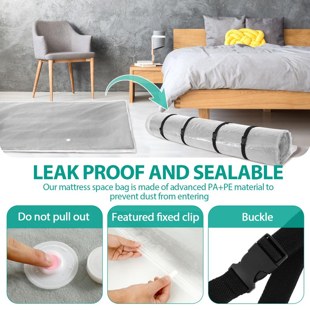 Vacuum Storage Bag for Mattress Vacuum Leakproof Seal Mattress Bag Seal Bag for Memory Foam Latex Easy Moving Shipping & Storage