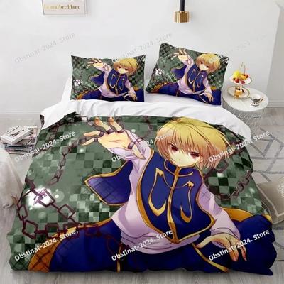 HUNTER×HUNTER Постельный комплект Односпальный Полуторный Двуспальный Кингсайз Комплект для кровати Взрослый Детский Спальня Комплекты пододеяльников Комплект постельной мебели спальня