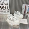 Casual Doll Head Heightening Bread Shoes Women's Spring and Summer 2025 New Big Head Muffin Breathable Net Thick-soled White Shoes