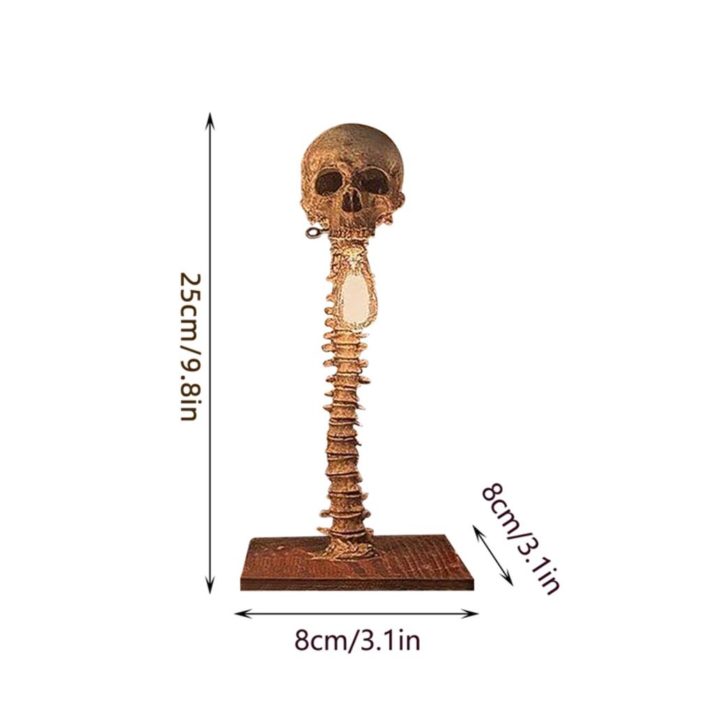 New Creepy and Spooky Halloween 3D Skeleton Skull Statue Table Lamp - Horror Light for Scary Bedroom Decoration - Creepy Party O