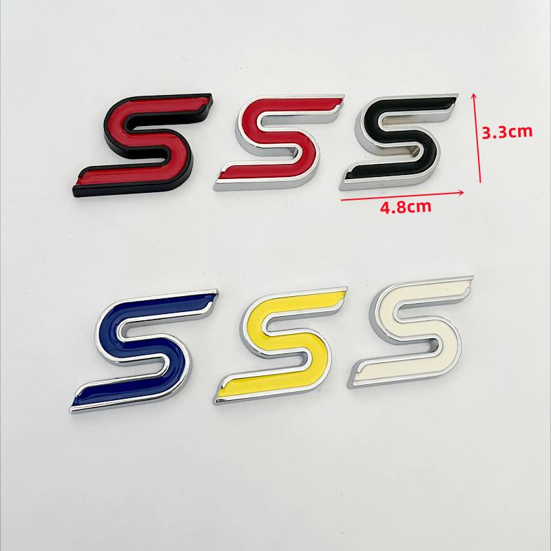 WGL2 3D Metal S Logo Front Grille Emblem Badge Car Rear Trunk Stickers For Ford Focus Fiesta Escape Ecosport Kuga Mondeo Accessories