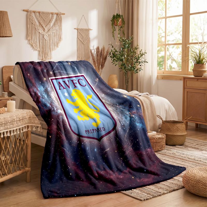 Aston Villa Football Print Flannel Blanket Soft Warm Sofa Bed Throw Blanket For Home Office Bedroom