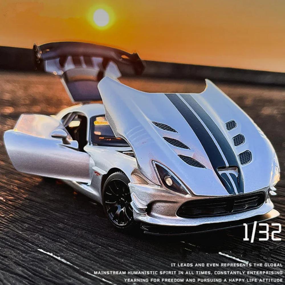 1/32 Dodge Viper ACR SRT Модель спортивного автомобиля из сплава Литые и игрушечные металлические транспортные средства Модель автомобиля Симуляция Звук и свет Игрушка Подарок