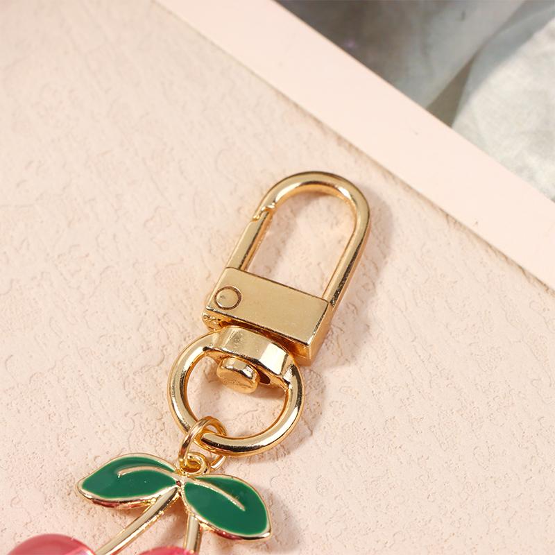 Charm Diy Jewelry Gifts Lovely Cherry Keychain Simulated Fruit Keyring Pendants For Women Girls Handbag Decoration