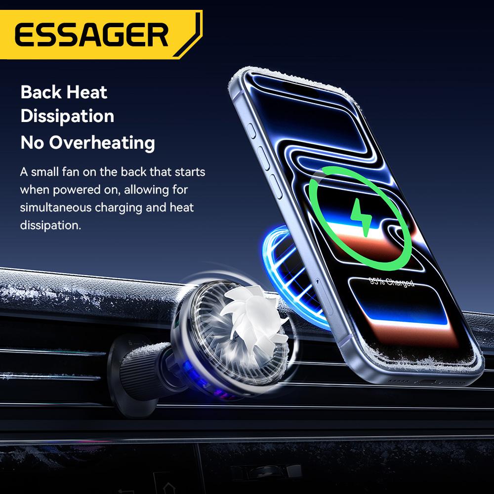Essager QI2.2 25 Вт Магнитный Держатель для Телефона в Машину Беспроводное Зарядное Устройство Стенд Для iPhone 17 16 15 Pro Max Зарядка для Magsafe Автомобильное Зарядное Устройство