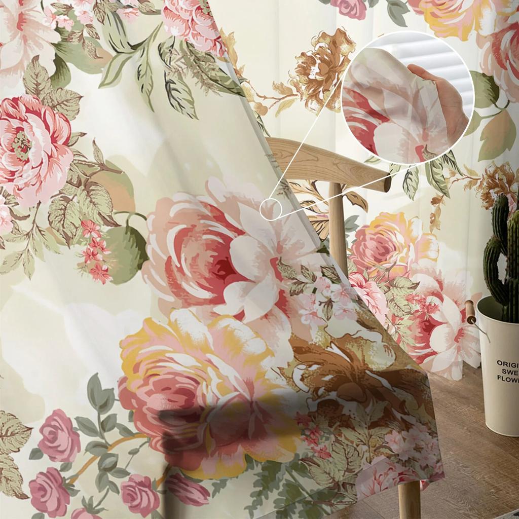 Винтажные цветочные абстрактные наложения листвы, вуаль, прозрачные шторы, тюлевые занавески для гостиной, окна, кухни, спальни, домашний декор