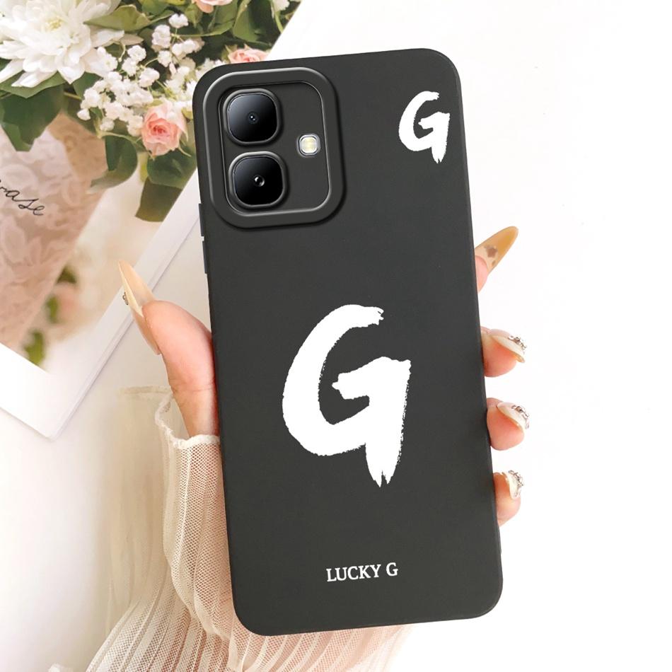For Infinix Smart 20 2026 Lucky Initial Letter Phone Case For Infinix Smart20 X6840 X6840B Soft Silicone Shockproof Cases Bumper