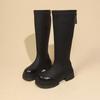 Мода Осень Зима 2024 Высокое Качество Женские Сапоги до середины икры на молнии сзади Сапоги до колена для женщин с увеличением роста Ботильоны Женские