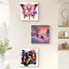Rhinestone Painting Butterfly 5D Embroidery Full Drill Shiny Rhinestone Colorful DIY Art Crafts Handwork Wall Decoration