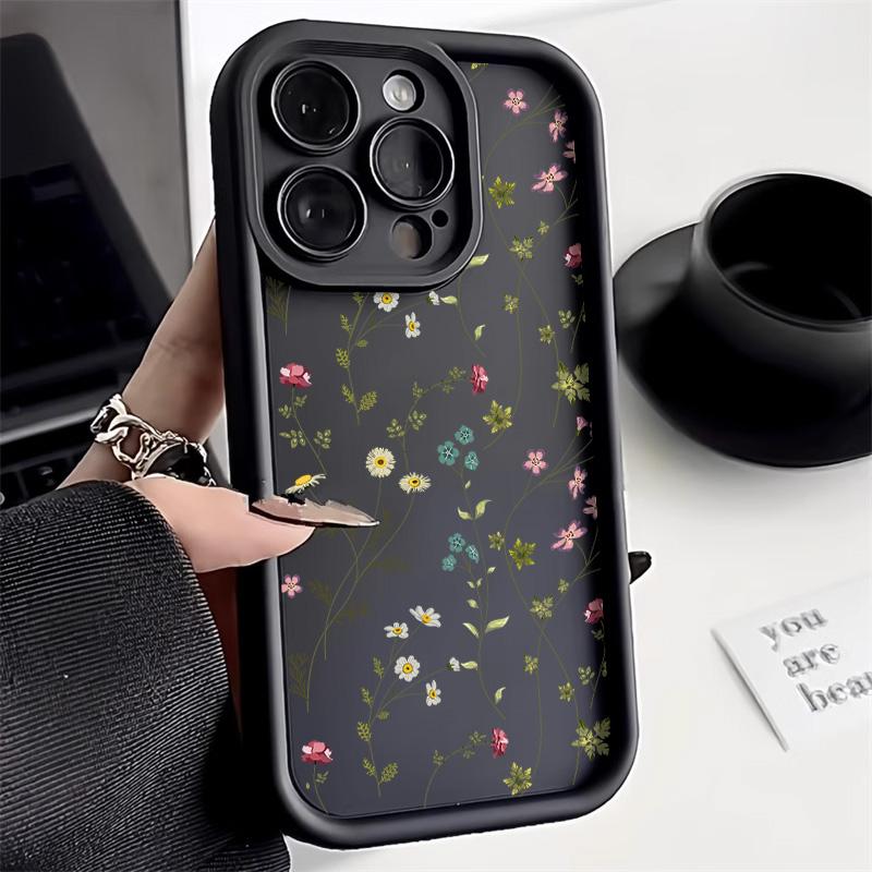Чехол-органайзер Dark Floral Meadow для телефона iPhone 17 16 15 14 13 12 11 Серии Pro Max Plus Двухслойная защита
