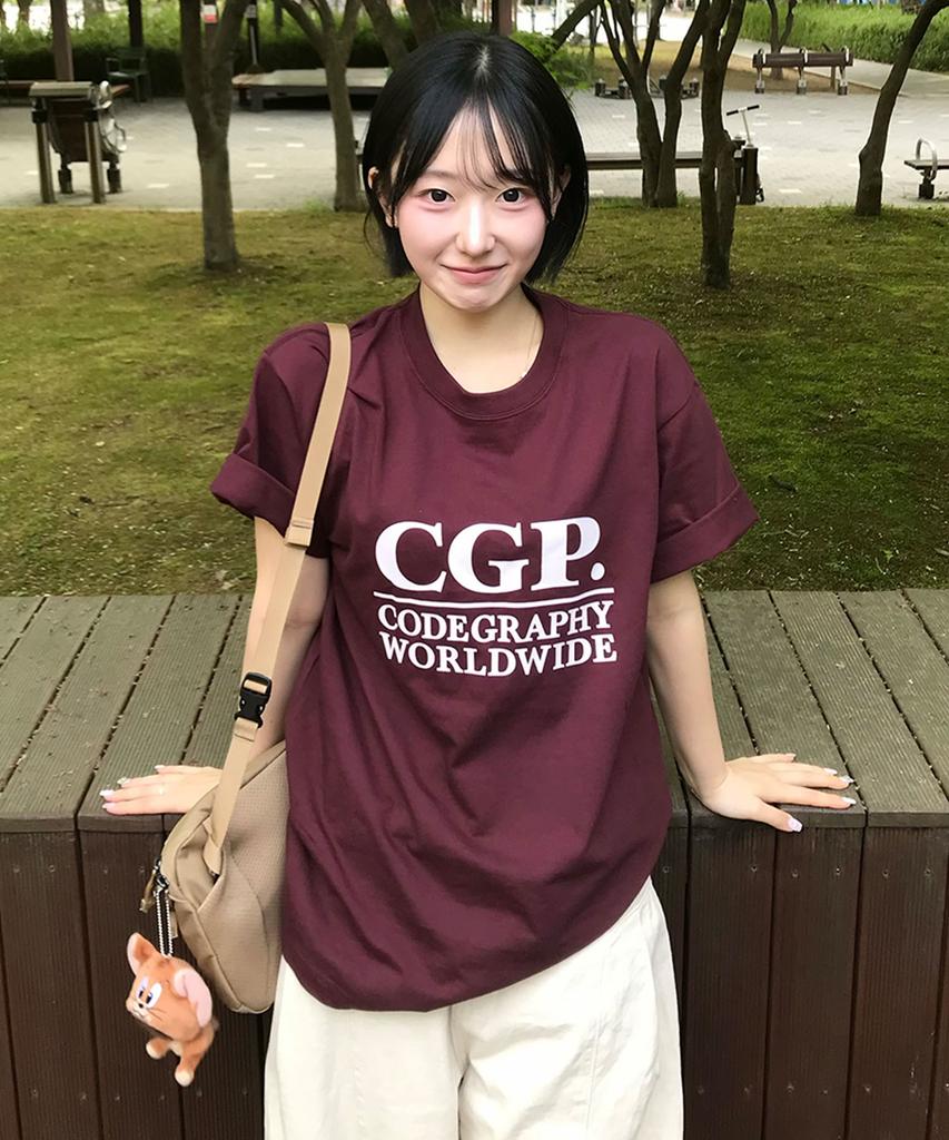 CGP Square Logo Short Sleeve T-Shirt - Burgundy