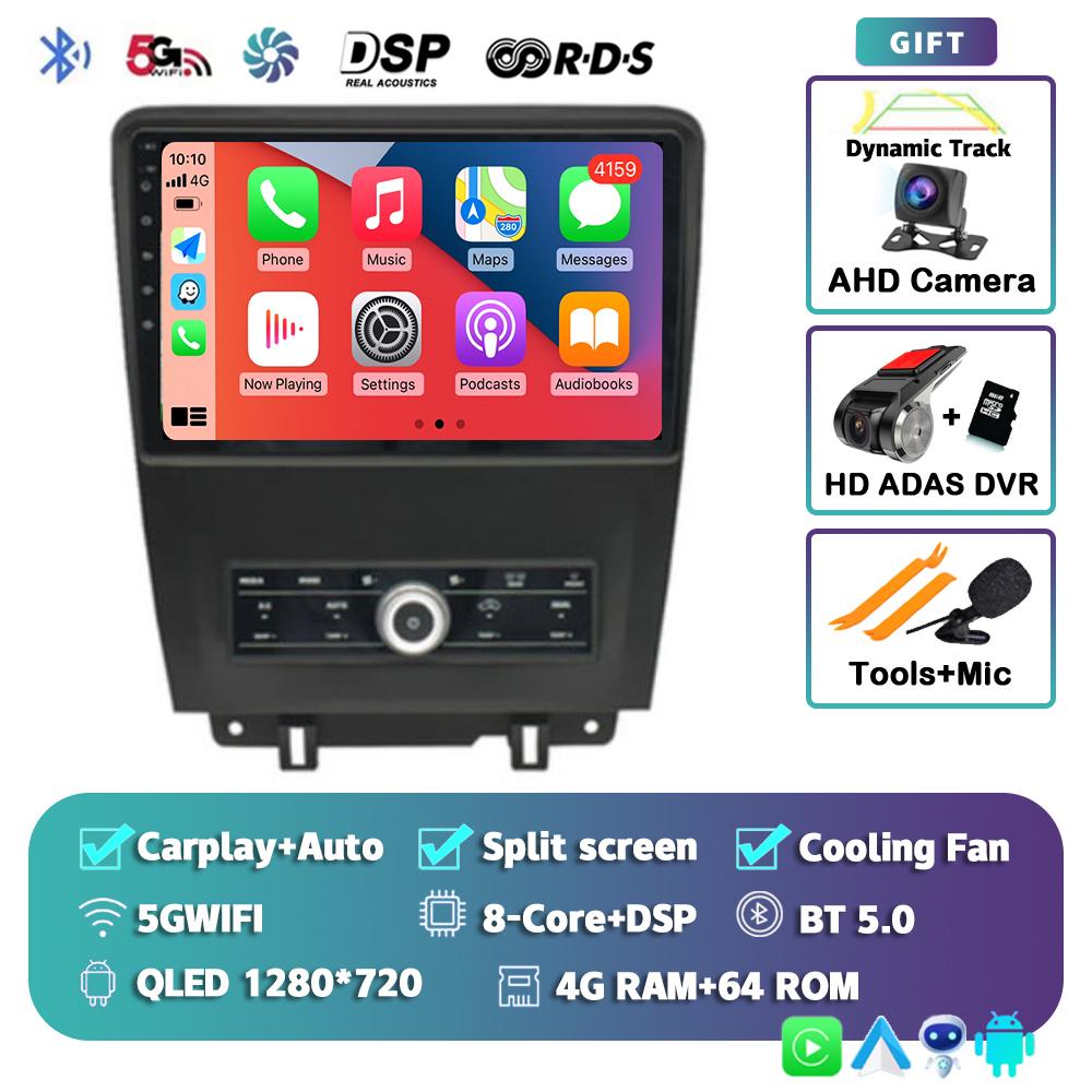 Android 14 Carplay Auto для Ford Mustang 2010 2011 2012 2013 2014 Автомобильный радиоприемник Мультимедийный плеер Видео GPS Стерео WIFI+4G 2 din DSP