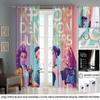 2Pcs K-Pop Demon Hunters Print Perforated Blackout Curtains Multiple Size Living Room Insulation Decoration, Machine Washable
