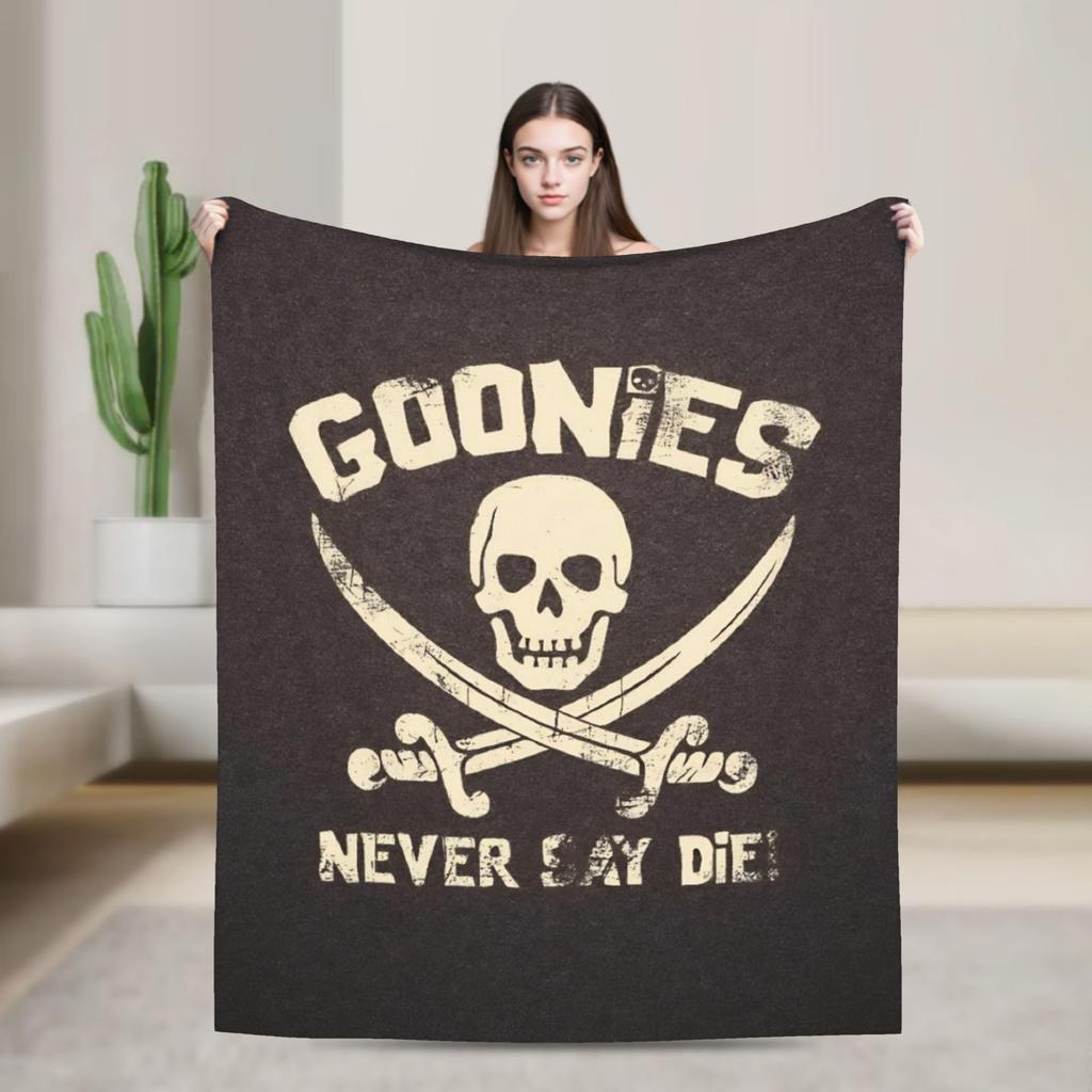 Super Warm Blankets Travel Office The Goonies Never Say Die  Throw Blanket  Flannel Bedspread For Outdoor Novelty Sofa Bed Cover