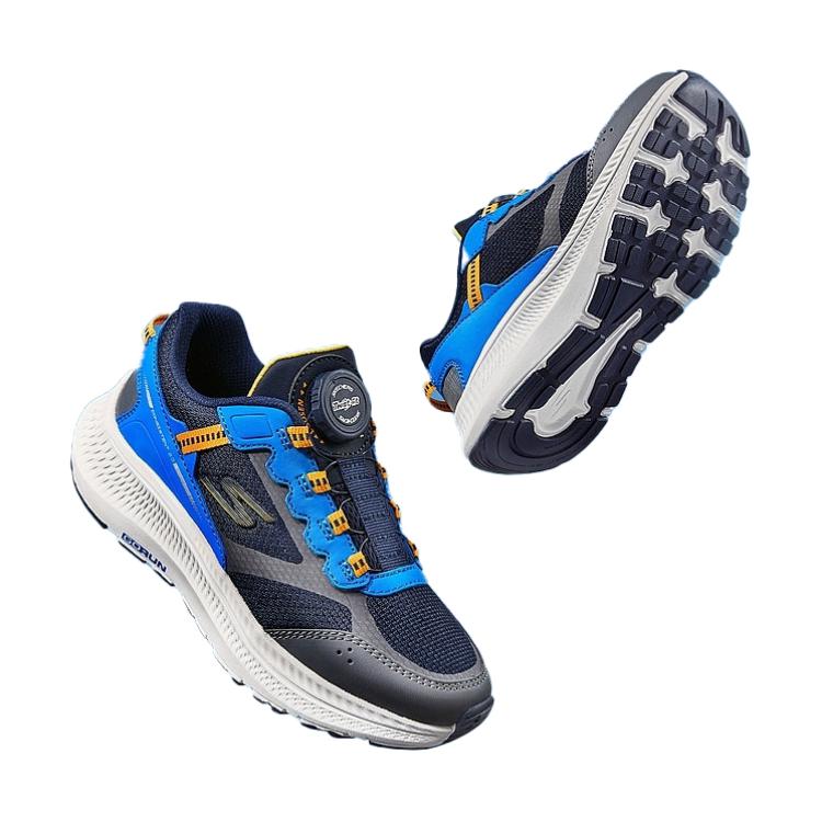 Skechers Детские кроссовки для мальчиков, удобные, универсальные, нескользящие, прочные, тренировочные, темно-синие 405049L-NVMT