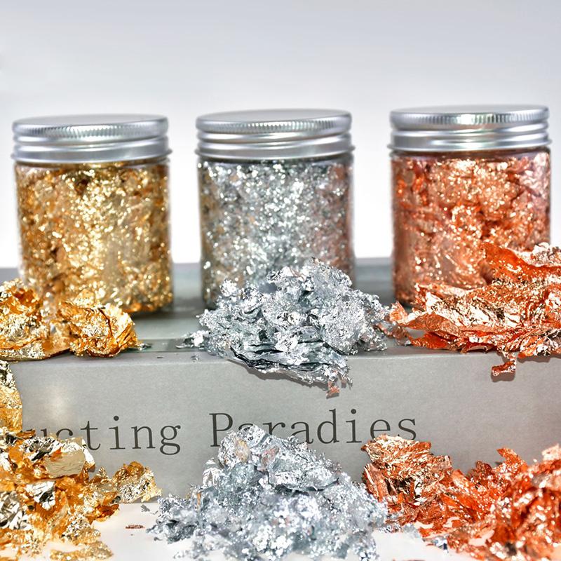 3g Decoration Party Supplies Gold Leaf Flakes Paiting Materials Confetti DIY Nail Art Gold Silver Foil Paper Decorating