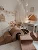 Foam playground with bridge and pool micro Velvet Soft Dark Beige + 100 balls: transparent, white, beige, gold