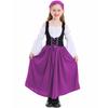 Girl's  Vintage Dress Solid Color Patchwork Cosplay Dresses