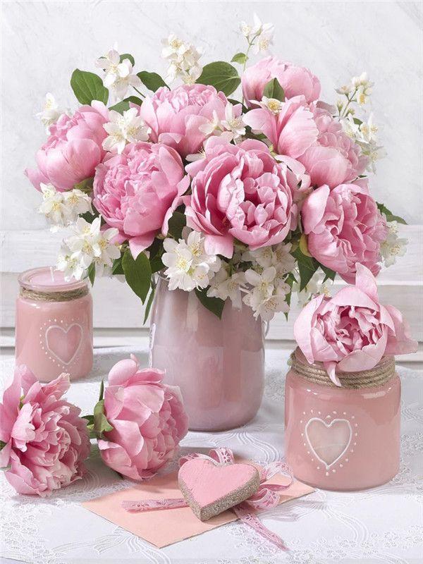 RUOPOTY Рамка «сделай сам», картина по номерам, башня, настенное искусство на холсте, акрил, уникальный подарок, картина по номерам, цветок для гостиной