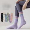 Cotton Yoga Socks, Anti-slip Pilates, Sports and Leisure, Mid-calf Socks, Aerobics, Fitness Training, Boneless Socks