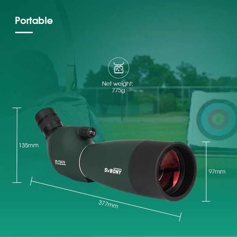 Svbony SV28plus 50/60/70mm Spotting Scope Powerful Zoom Telescope Long Range PORRO Prism Suit for Archery Target Shooting