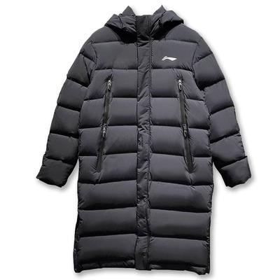 Ветровка с принтом логотипа Li Ning, пуховик на молнии с капюшоном, унисекс, верхняя одежда, черный цвет YYMU191-1