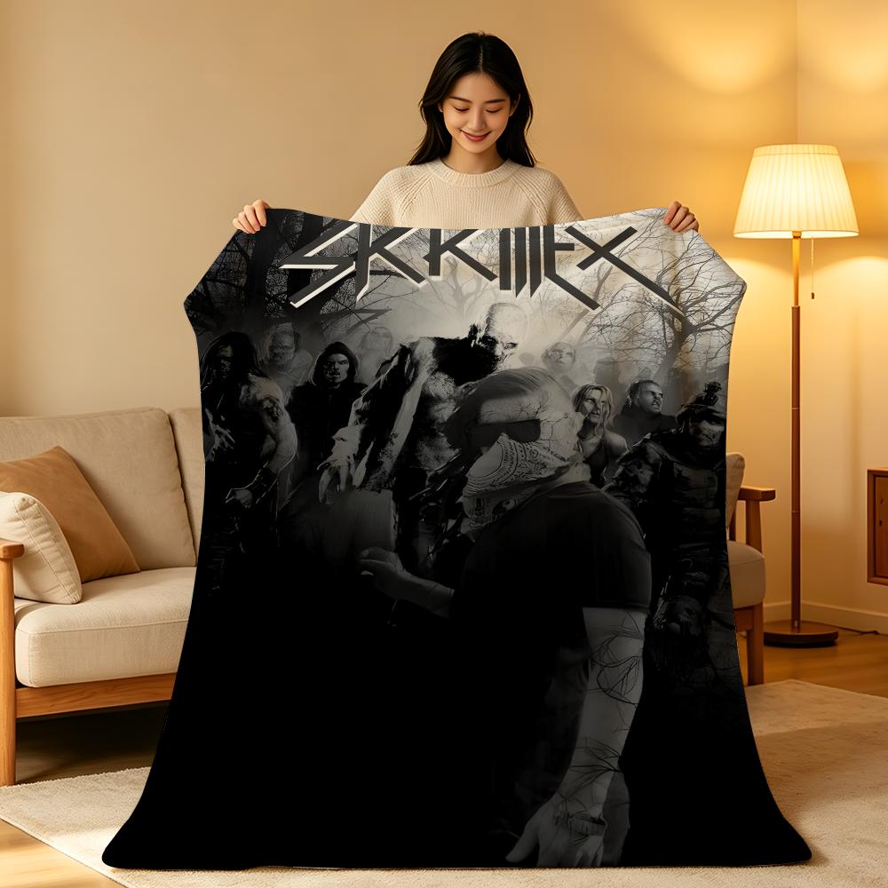 Плед S-Skrillex Throw Высокоплотный Коротковорсовый Мягкий Нежный к Коже для Дивана Дремоты Кондиционируемой Комнаты