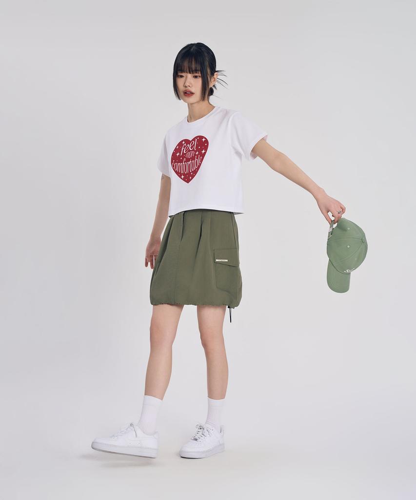 Slow Record House Nylon Cargo Mini Skirt_Khaki