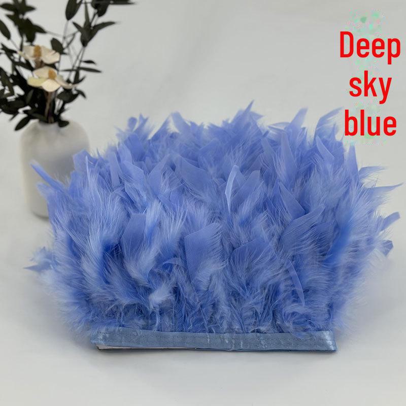 Red Lace Net Turkey Feather Strips for DIY Handmade Wedding Dance Costumes and Decorations