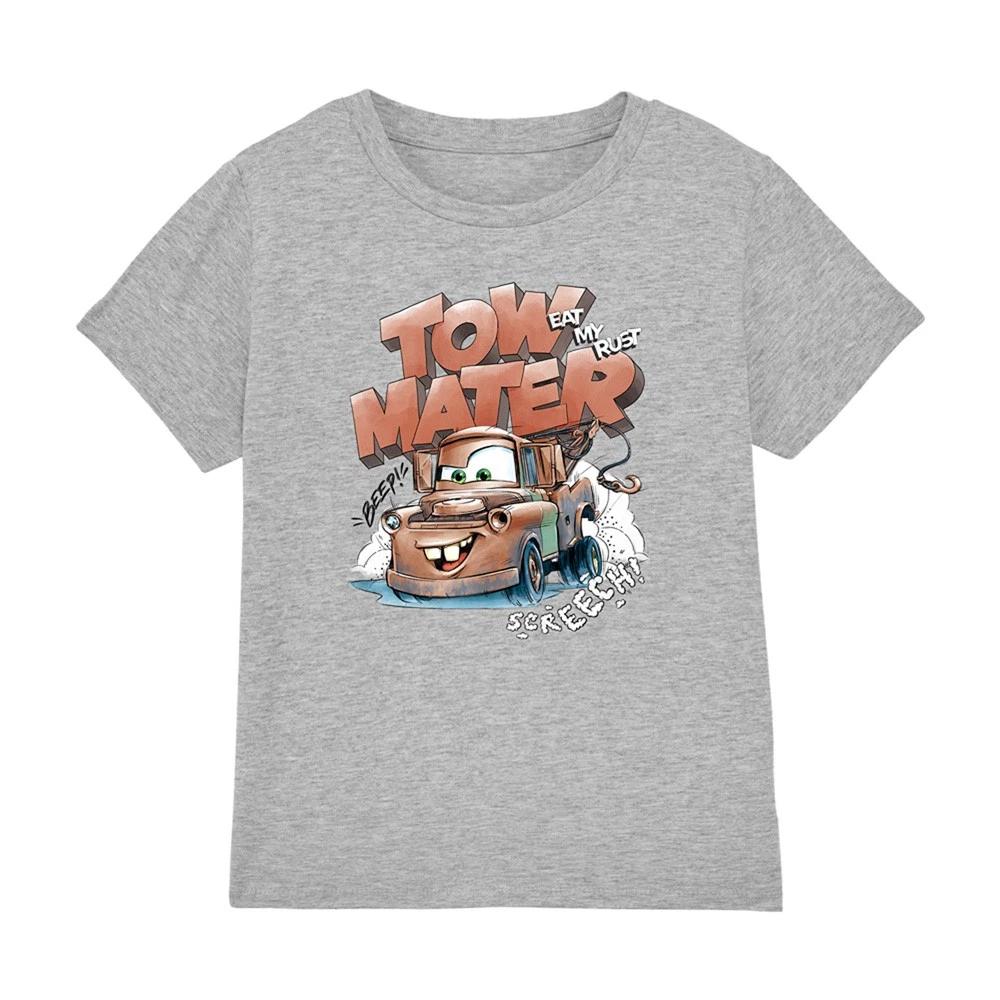Тачки Disney Pixar Молния Маккуин Врум! Мальчики 100% Хлопок Футболка Мужские Футболки Топ 3-8 Лет, Хизер Серый