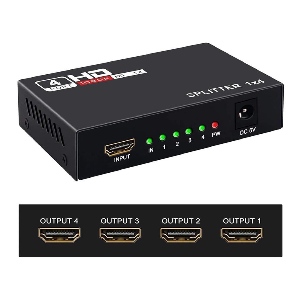 Адаптер-разветвитель 4-в-1, совместимый с HDMI, для дома, офиса, отеля, портативный, для компьютера, телевизора, конвертер, электронные принадлежности