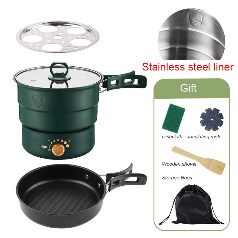 110 В 220 В складная раздельная кастрюля для приготовления пищи, портативная мультиварка, сковорода, рисоварка, пароварка, тушеное мясо, суп, лапша, котел для путешествий