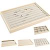 Apricot Jewelry Display Tray Multiple Styles Jewelry Drawer Inserts Wooden Pendant Holder  Bracelet