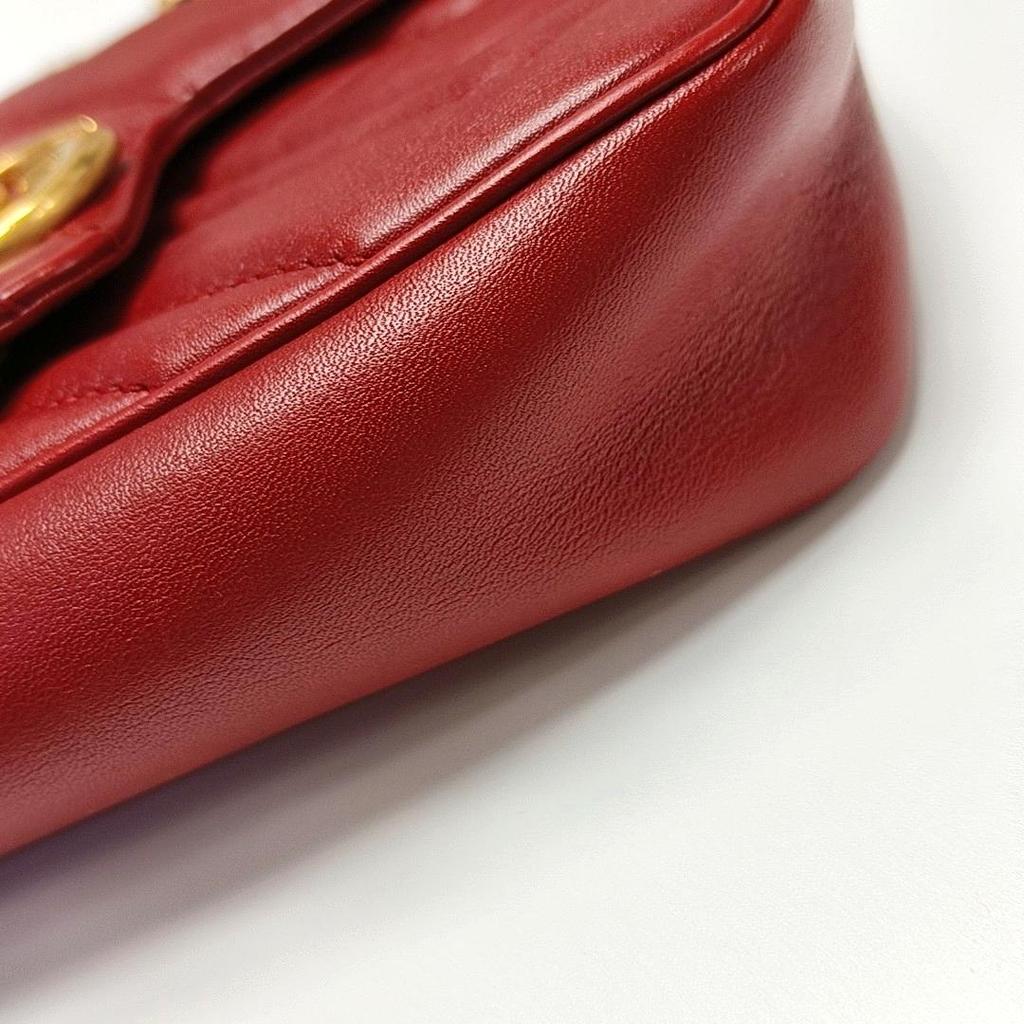 [Pre-Owned] GG Marmont Vintage Metal Logo Quilted Leather Mini Shoulder Bag - Very Good #EBECAE