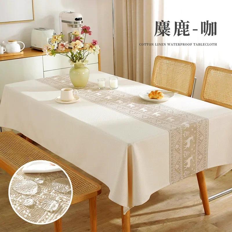 Thickened Cotton Linen Table Mat Household Rectangular Coffee Table Towel Waterproof Oil Proof Wholesale Tablecloth