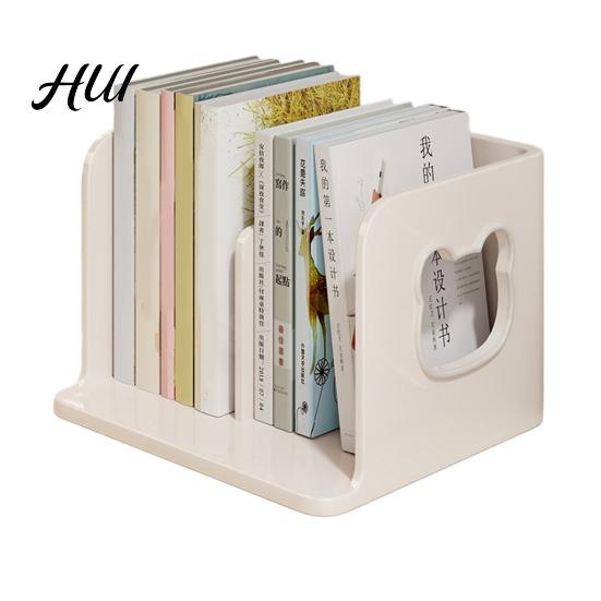 Macaron Color Book Holder Cute Bookends Organizer for Desk Pastel Kids Shelf with Multi-Compartment, Rounded Corner Support Anti-Tip Base &