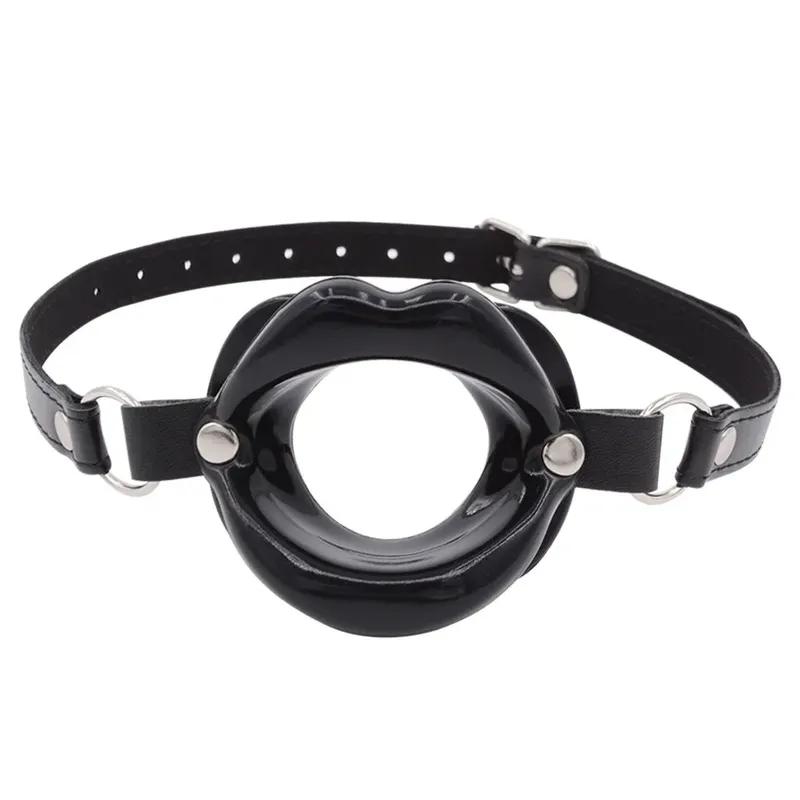 Discreet Silicone O Ring Mouth Gag, Lips Shape Open Mouth Restraint for BDSM Couples, Soft Bondage Adult Sex Toy