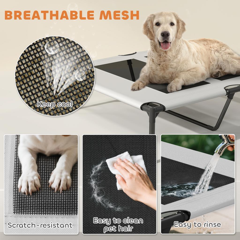 Portable Elevated Dog Bed With Removable Canopy Cooling Raised Pet Cot For Medium Large Dogs 92 X 75 X 85 Cm