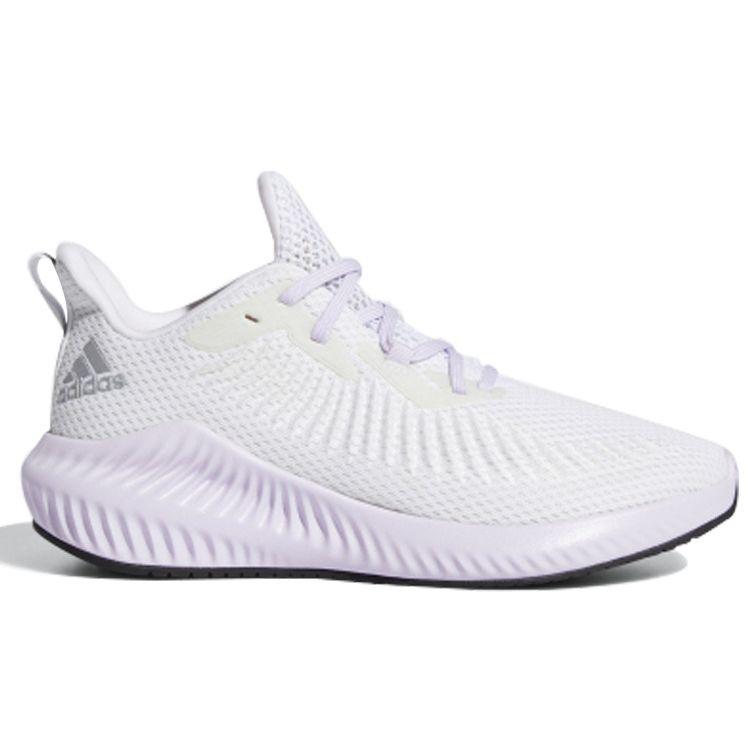 Adidas Alphabounce 3 Comfortable Simple Fabric Non-Slip Durable Low-Top Marathon Running Shoes Women Sneaker Crystal-White Silver EG1389