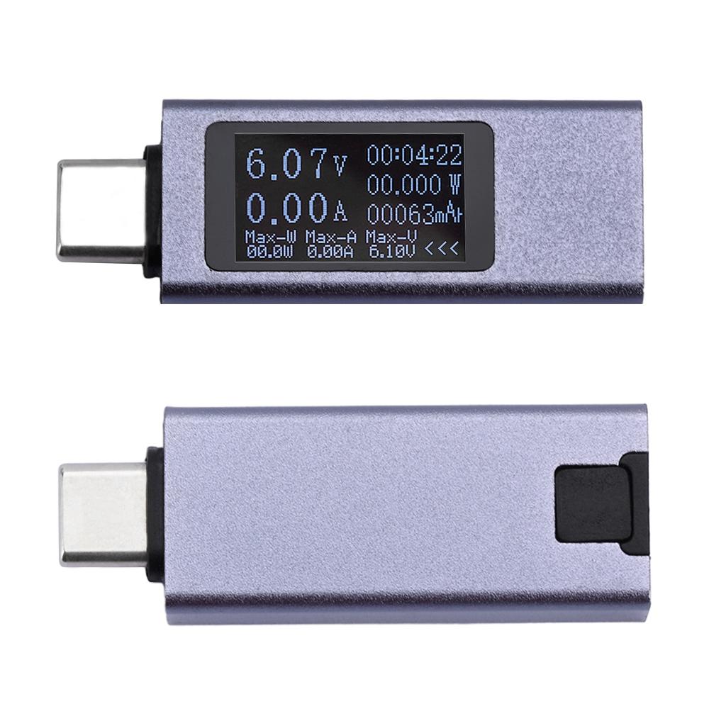 DC4-30V вольтметр амперметр тип-C тестер цифровой дисплей ток напряжение тестер мощность электрическая энергия емкость синхронизация 6в1 тестер